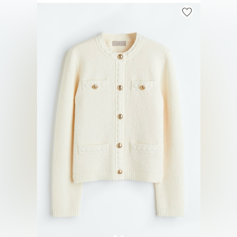 H&M cream knit cardigan size M